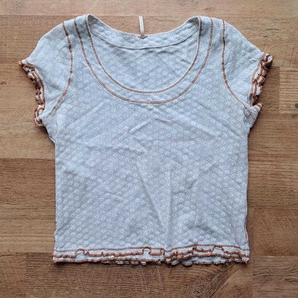 Free People Garner Ruffle Tee Large - Picture 2 of 6